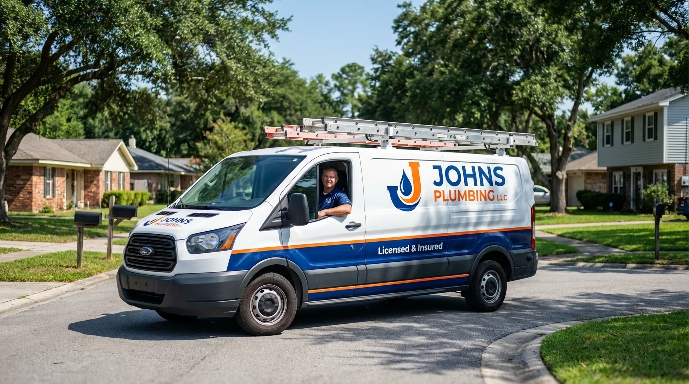 Johns Plumbing LLC service van in Royse City, TX