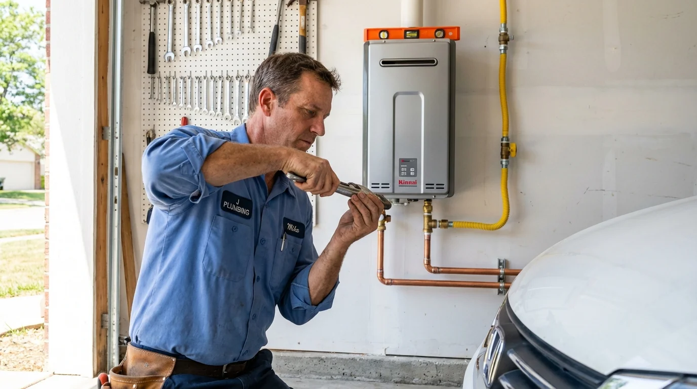Tankless water heater installation by a Johns Plumbing LLC plumber in Royse City